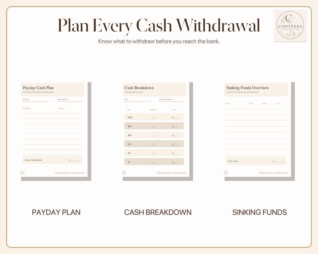 Cash Envelope & Sinking Funds A6 Binder Kit - Printable + Fillable