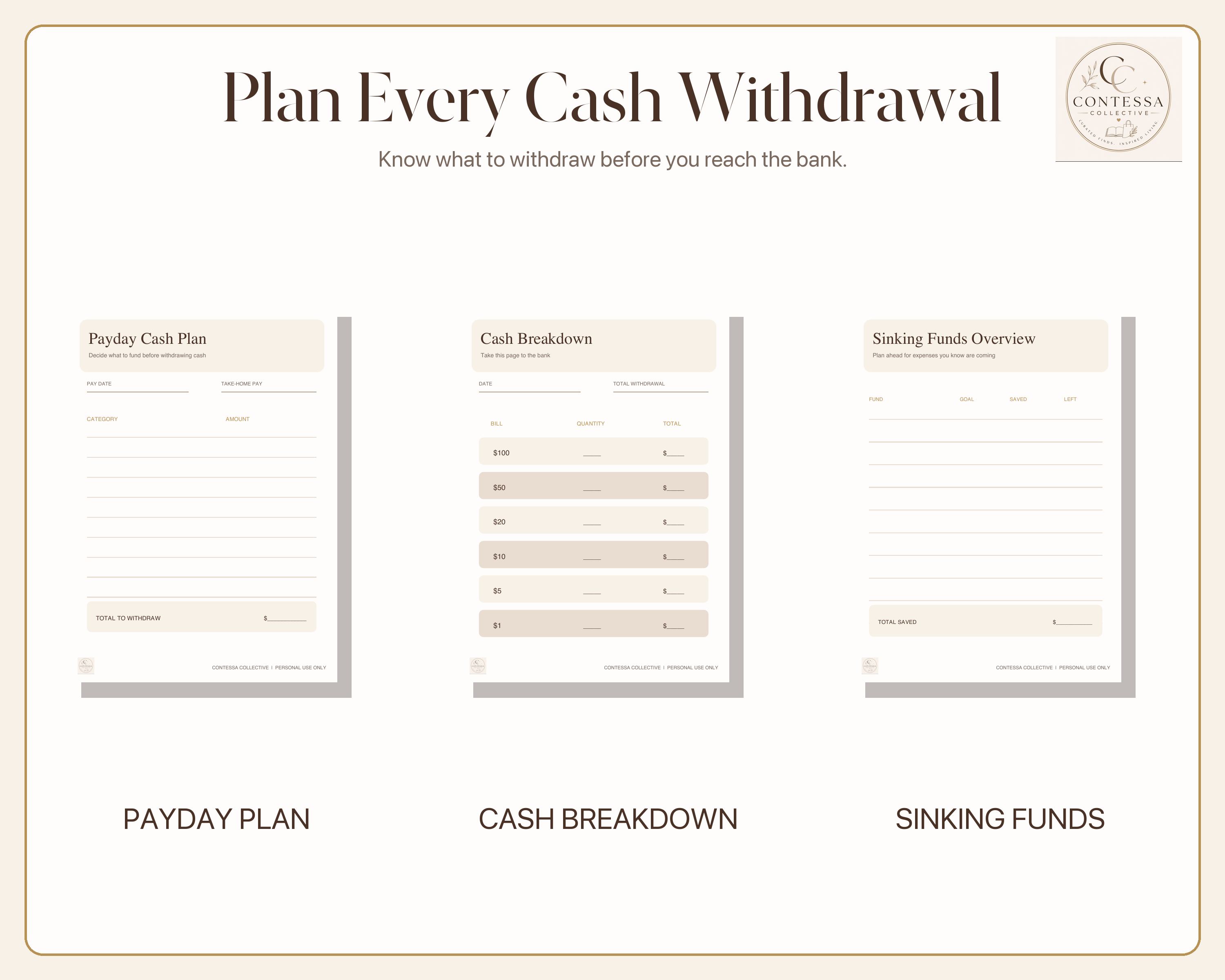 Cash Envelope & Sinking Funds A6 Binder Kit - Printable + Fillable