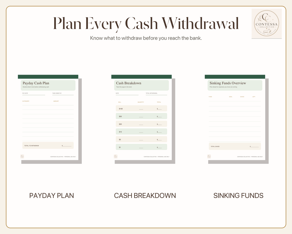 Cash Envelope & Sinking Funds A6 Binder Kit - Printable + Fillable