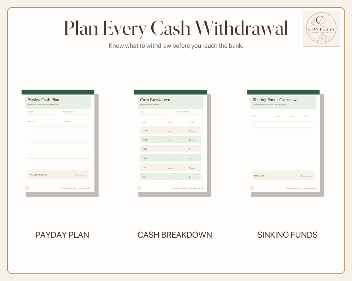 Cash Envelope & Sinking Funds A6 Binder Kit - Printable + Fillable