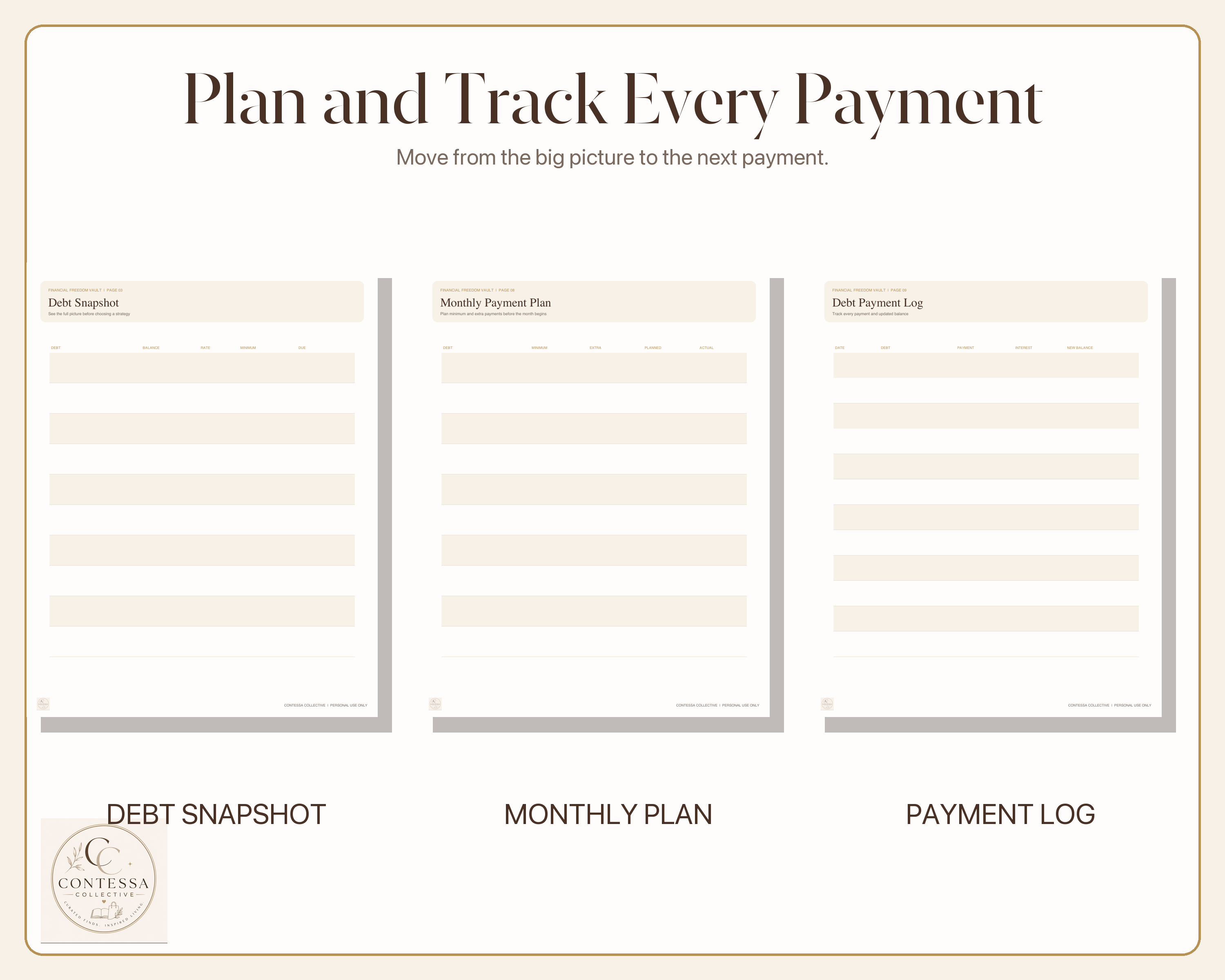 Debt Payoff Accelerator - Printable + Fillable Snowball & Avalanche Planner