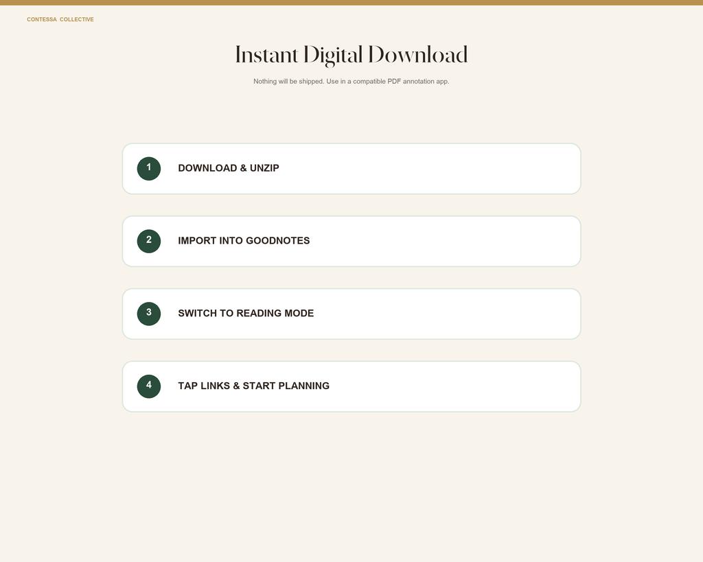 Financial Freedom 12-Month Undated Hyperlinked Digital Planner + Stickers