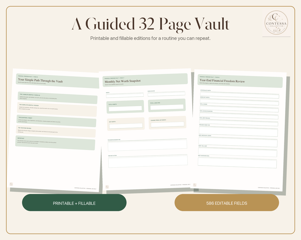 Net Worth & Financial Freedom Planning Vault
