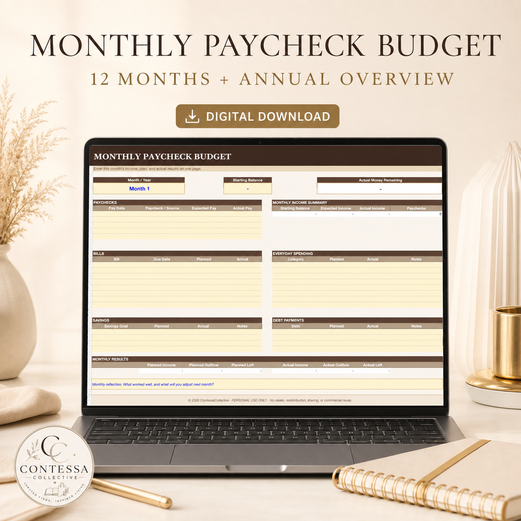 Monthly Financial Freedom Paycheck Budget