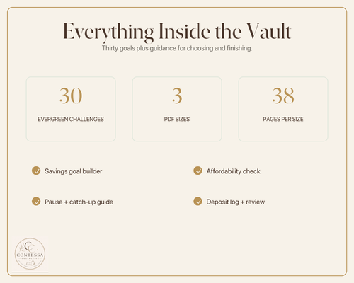 Financial Freedom Savings Challenge Vault - 30 Printable Challenges
