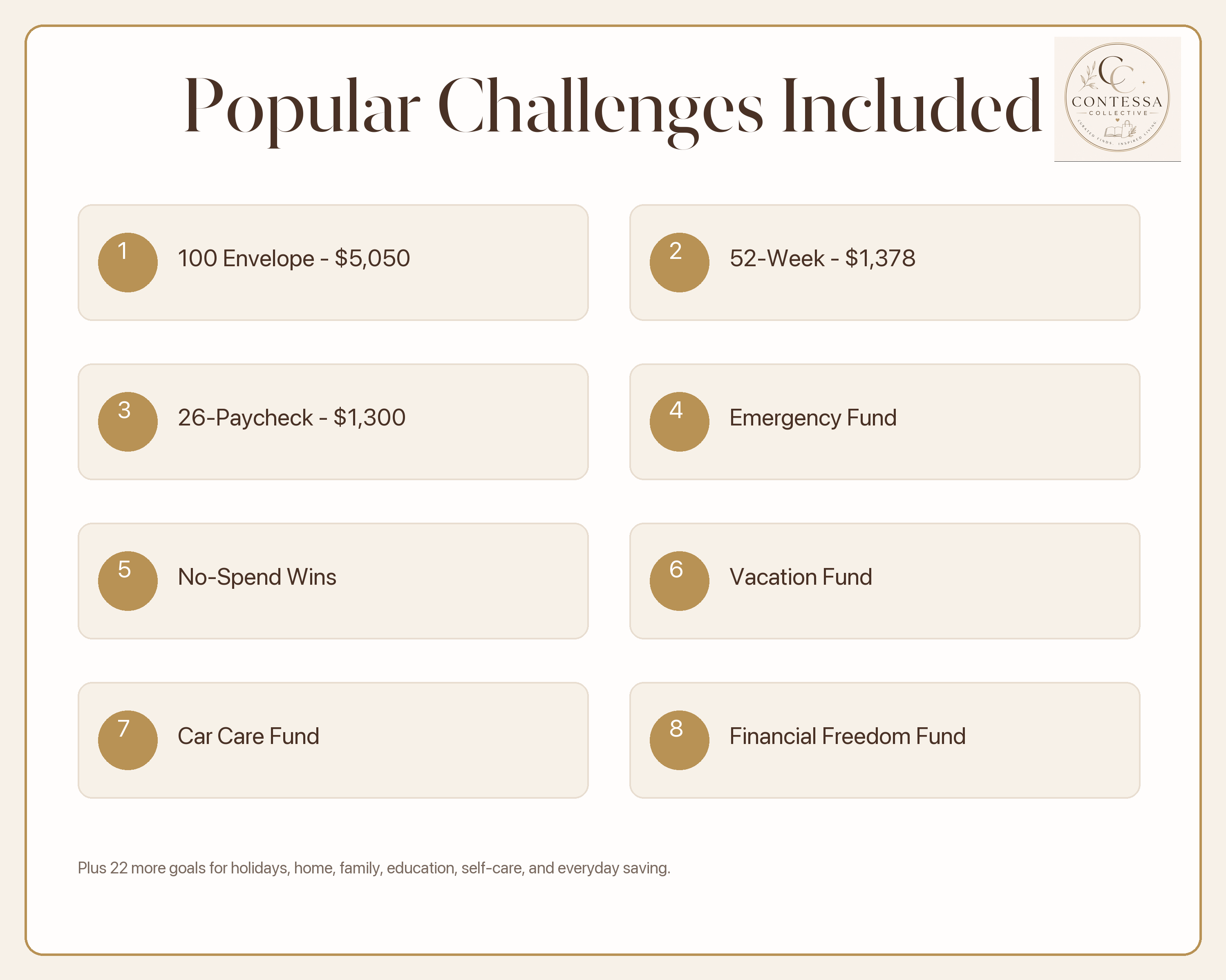 Financial Freedom Savings Challenge Vault - 30 Printable Challenges