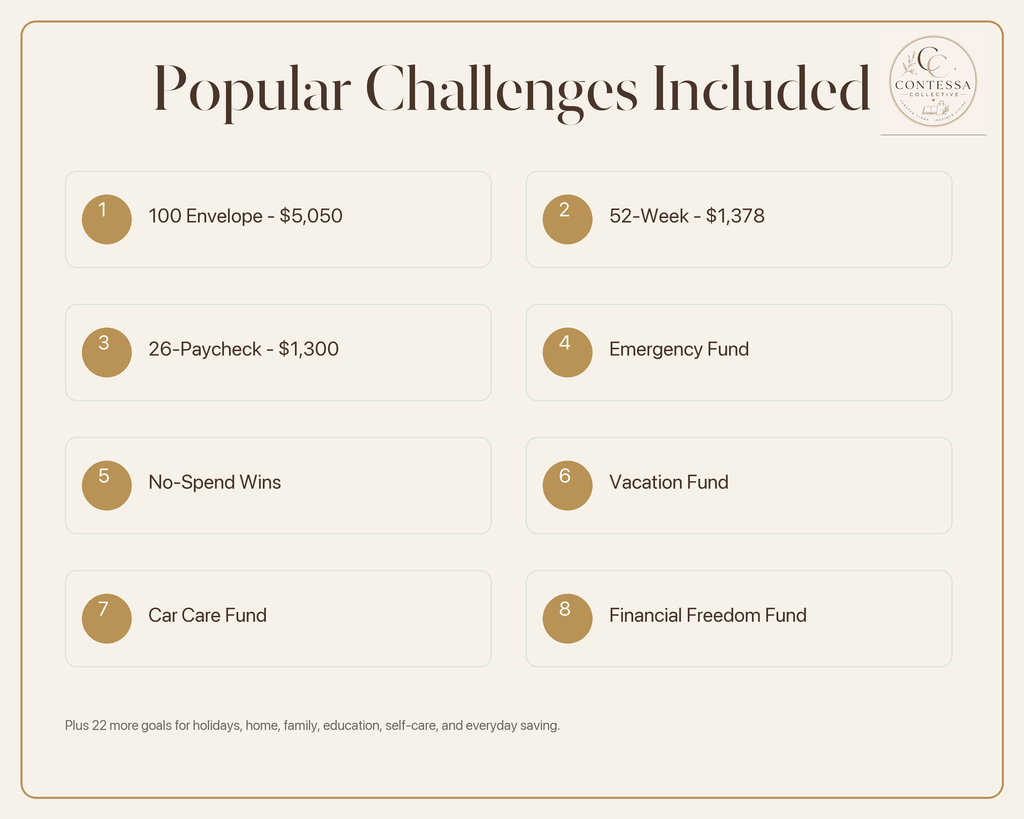 Financial Freedom Savings Challenge Vault - 30 Printable Challenges
